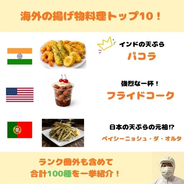 海外の揚げ物トップ10選(ランク圏外を含めて100選)