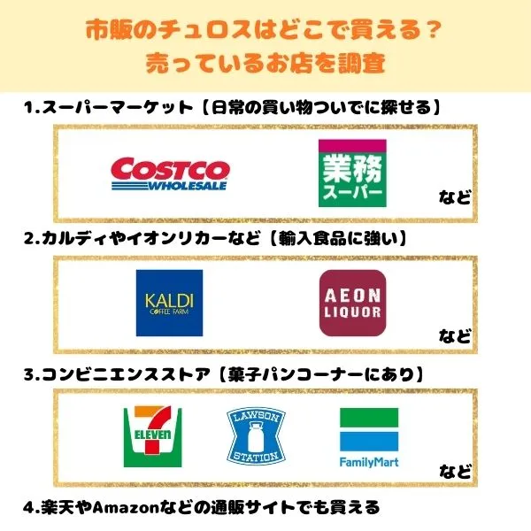 チュロスを買える入手ルート一覧