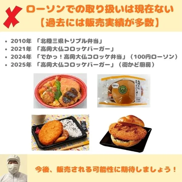 高岡大仏コロッケのローソンでの販売状況