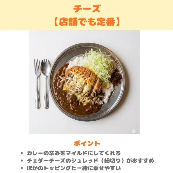 レトルトのチャンピオンカレーの食べ方紹介画像(チーズトッピング)