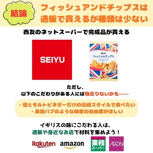 フィッシュアンドチップスの通販販売状況まとめ画像