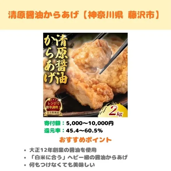 清原醬油唐揚げのふるさと納税返礼品紹介画像